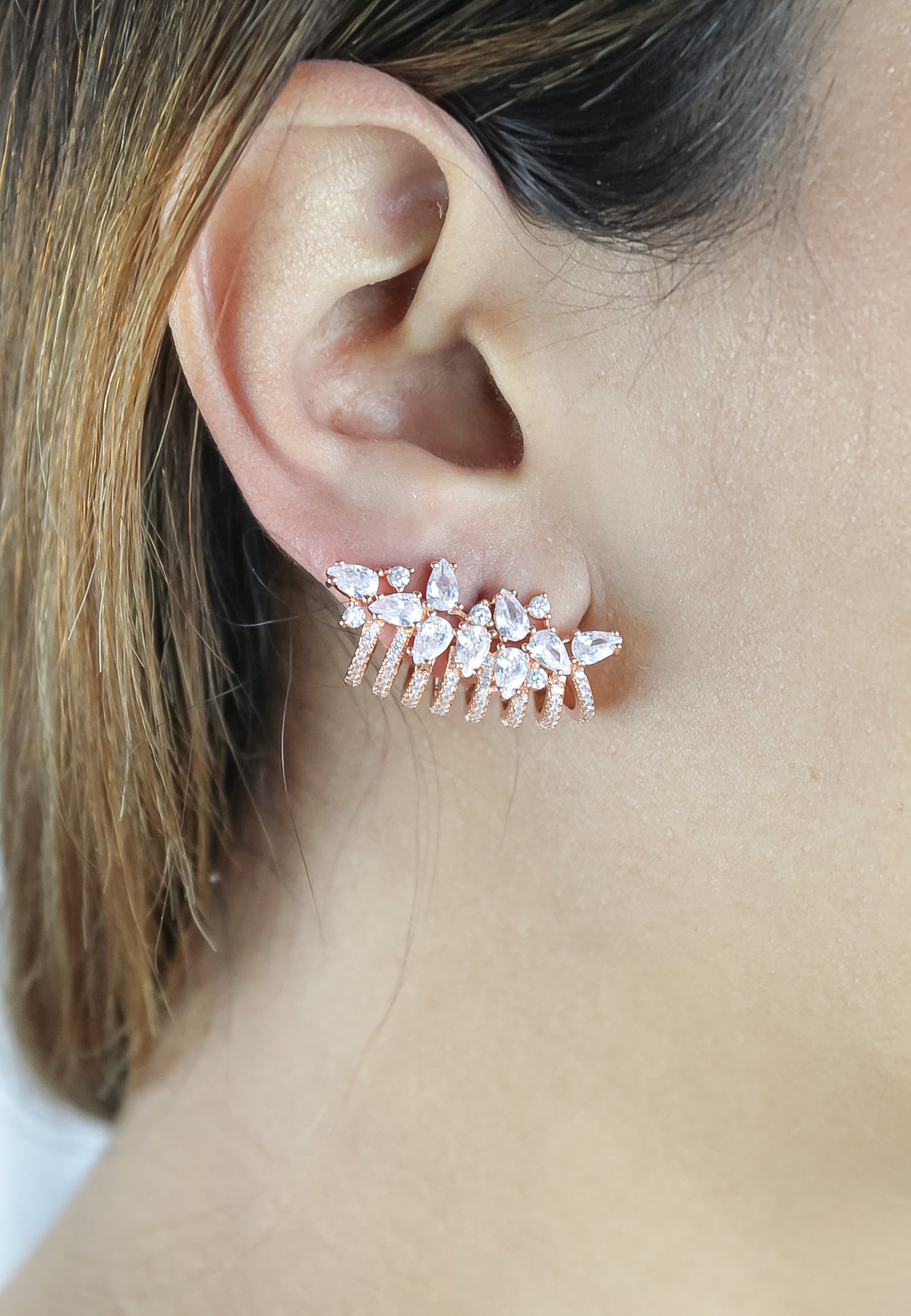 London Climber Earrings with Stones