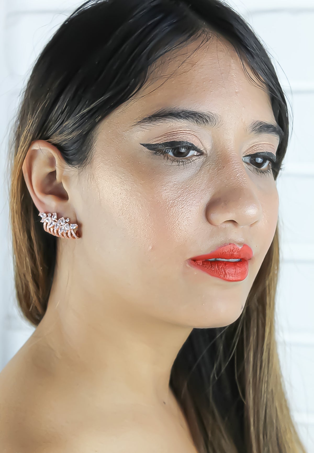 london climber earrings with stones Bombay Sunset