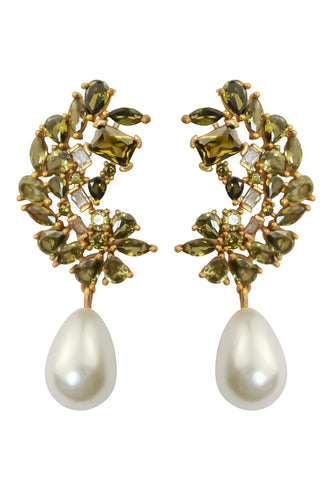 Golden Frosty Pearl Earrings