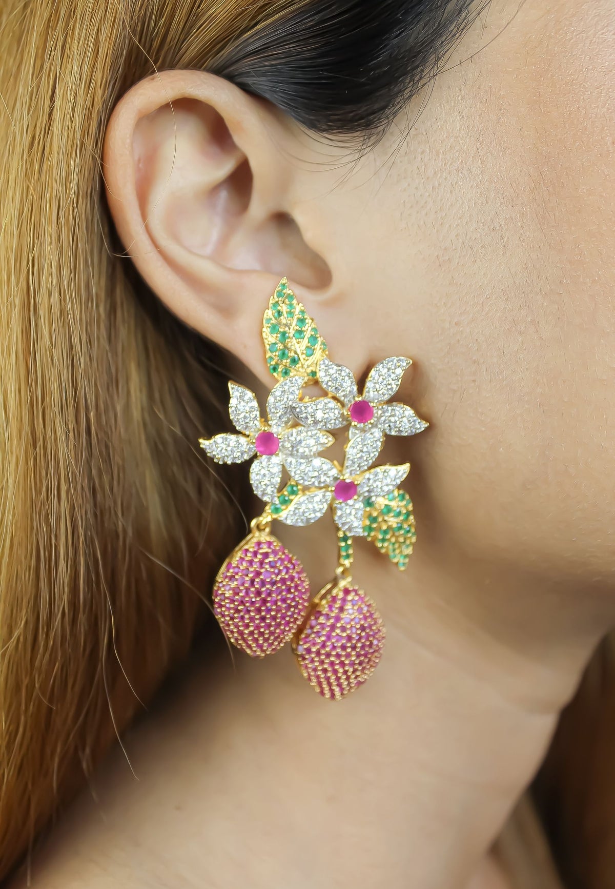 golden zeus earrings Bombay Sunset