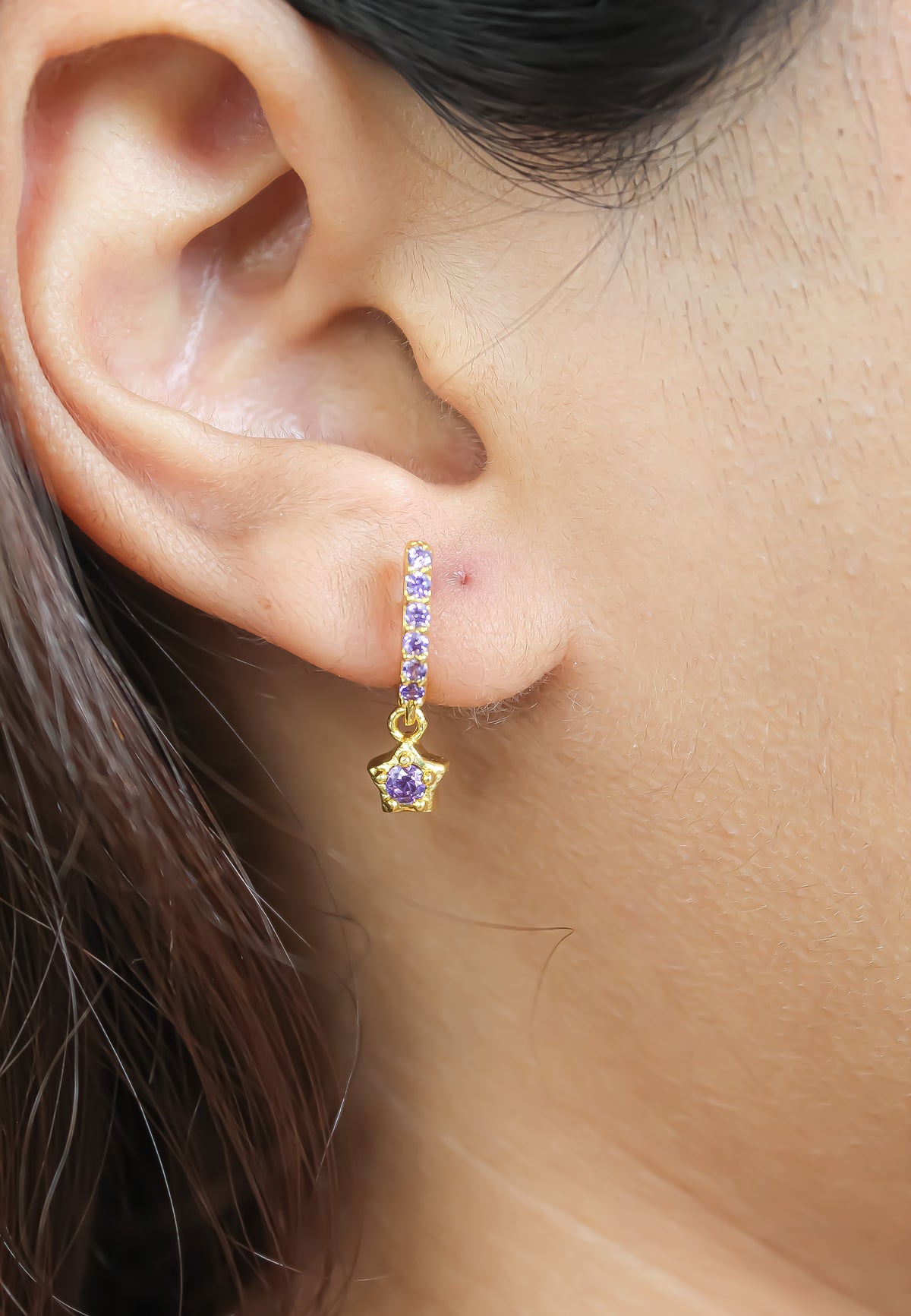 Crescent Moon Star Earrings