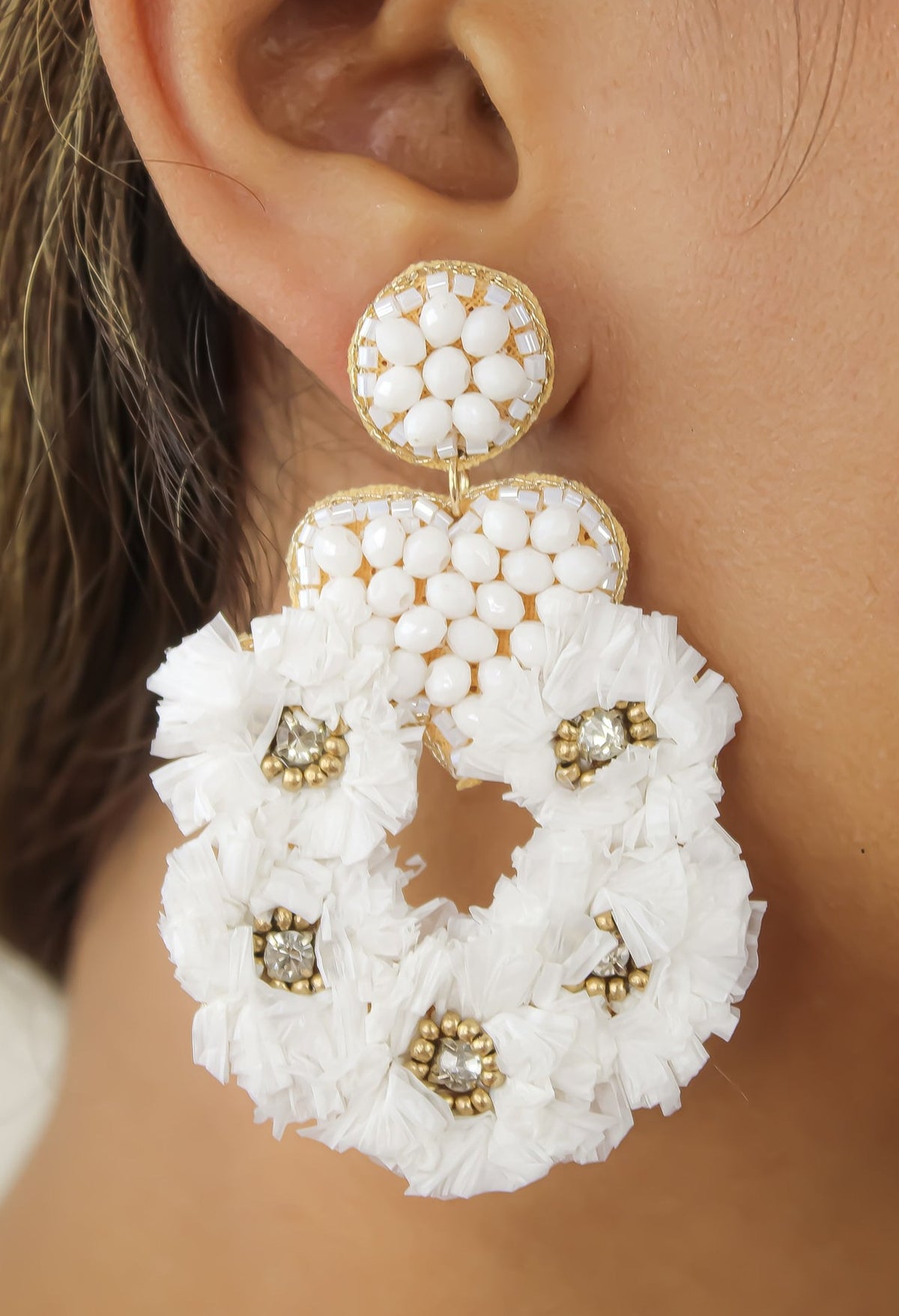 Amancio White Earrings
