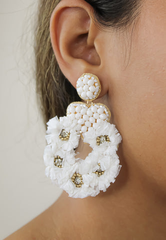 Amancio White Earrings