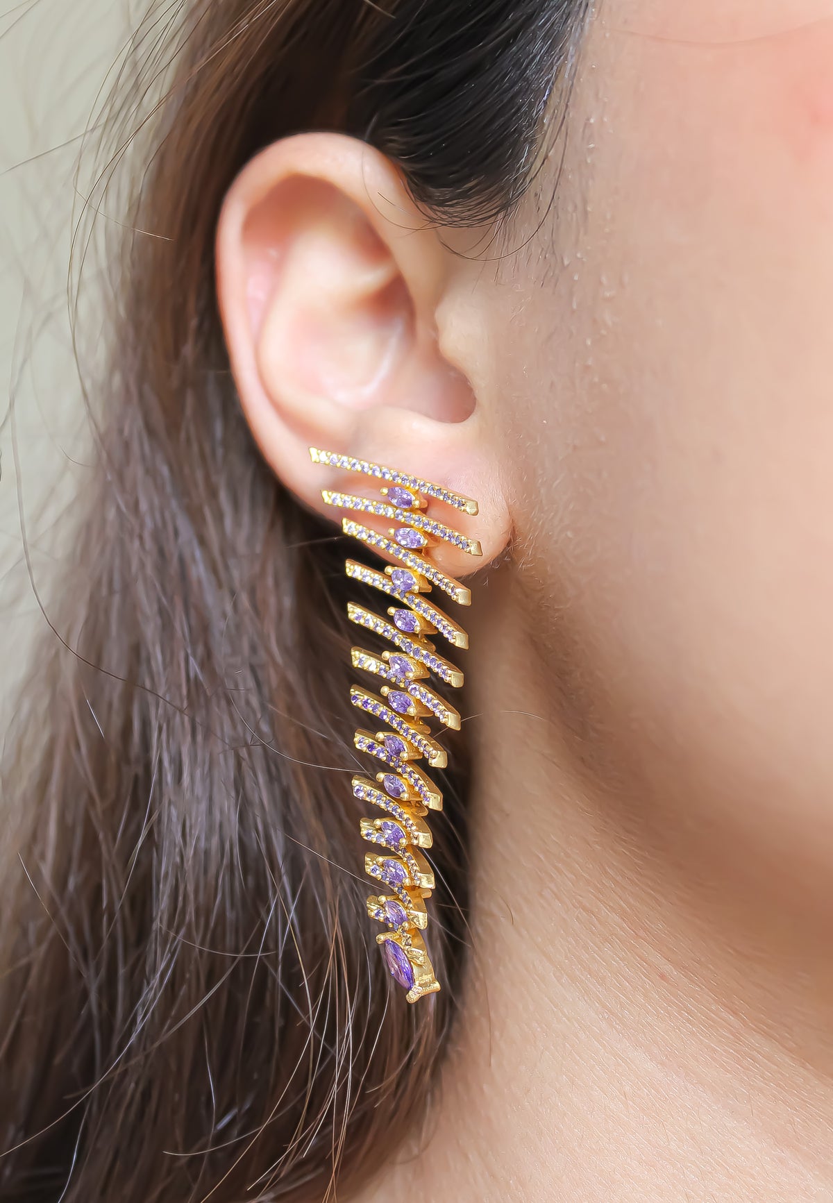 fishbone earrings Bombay Sunset