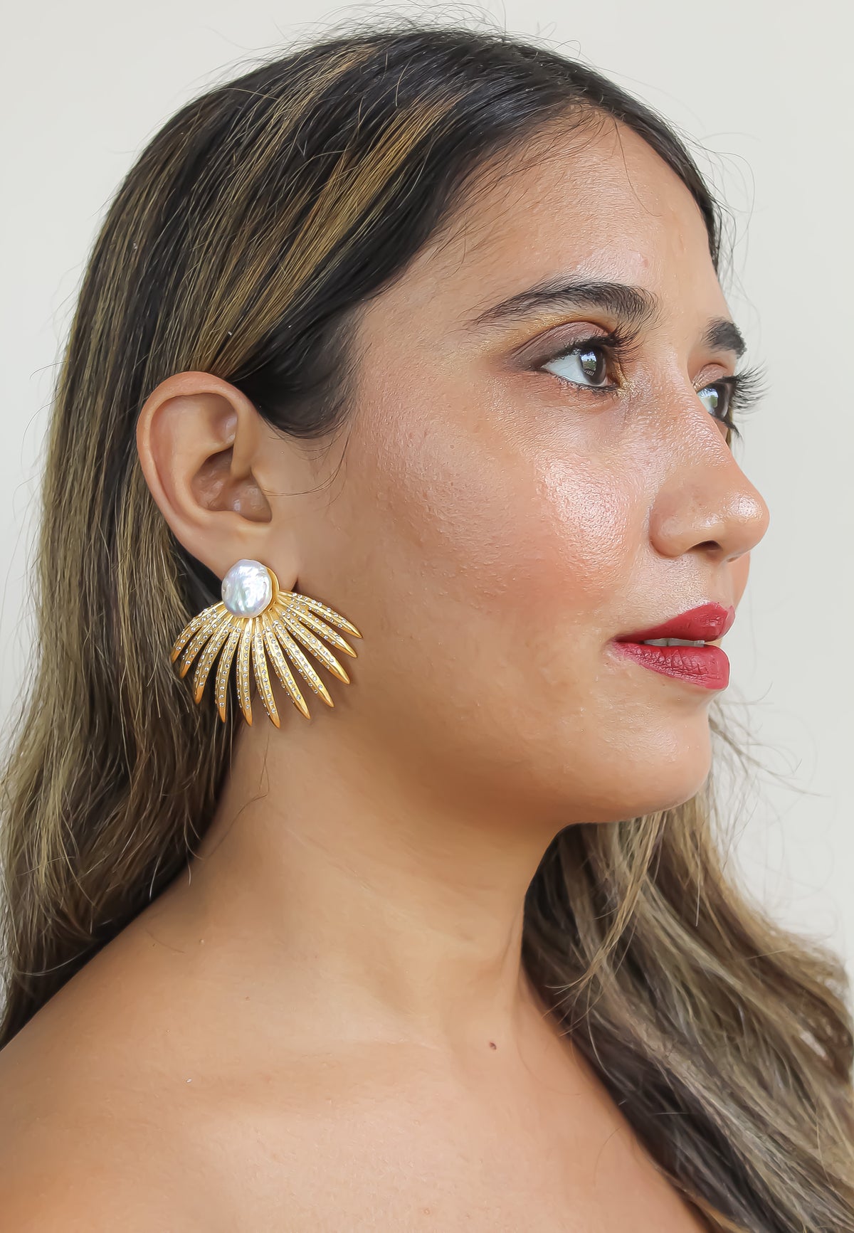 shell earrings Bombay Sunset
