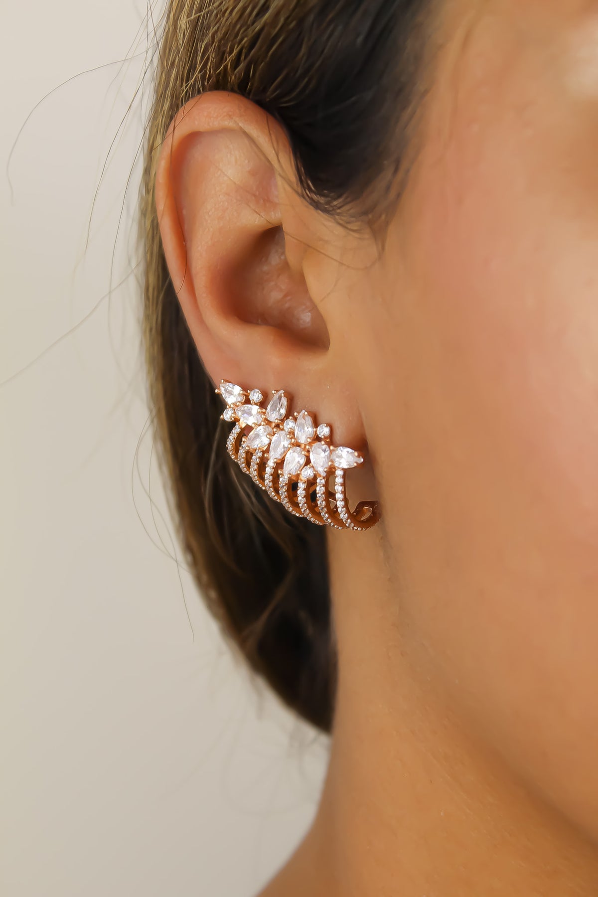 London Climber Earrings with Stones